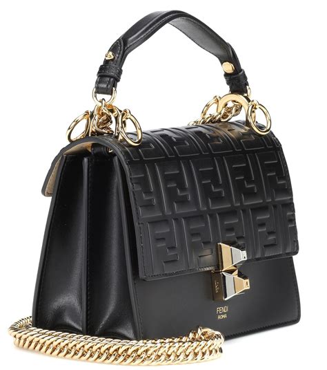 fendi black leather shoulder bag